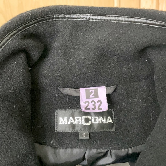Marcona Black Wool Blend Peacoat, Size 10 - Picture 15 of 16
